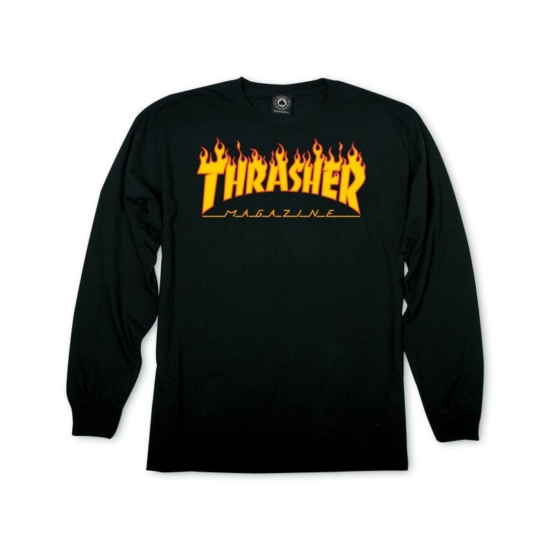 Camiseta THRASHER - FLAME LONGSLEEVE BLACK