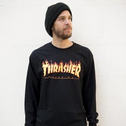 Camiseta THRASHER - FLAME LONGSLEEVE BLACK
