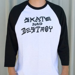 Camiseta Raglan Thrasher - Skate And Destroy