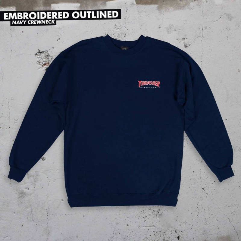 Sudadera THRASHER - EMBROIDERED OUTLINED CREW