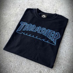 Camiseta THRASHER - OUTLINED BLACK BLUE