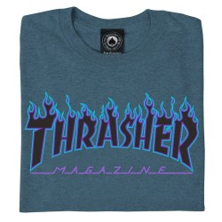 Camiseta Thrasher - Dark Heather Flame Logo