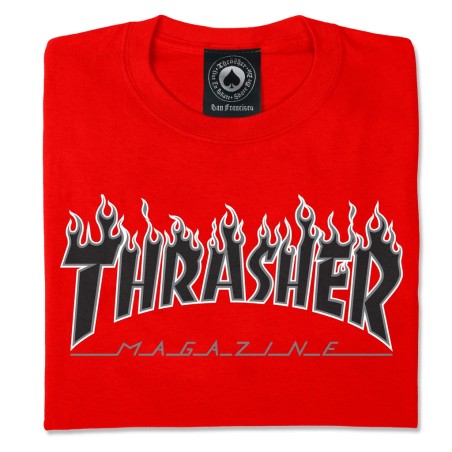 Camiseta THRASHER - FLAME LOGO RED