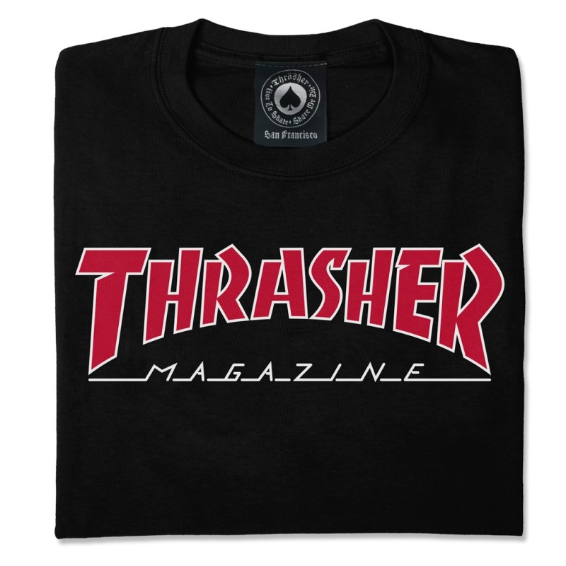 Estación de ferrocarril ordenar explotar Camiseta THRASHER - OUTLINED Black